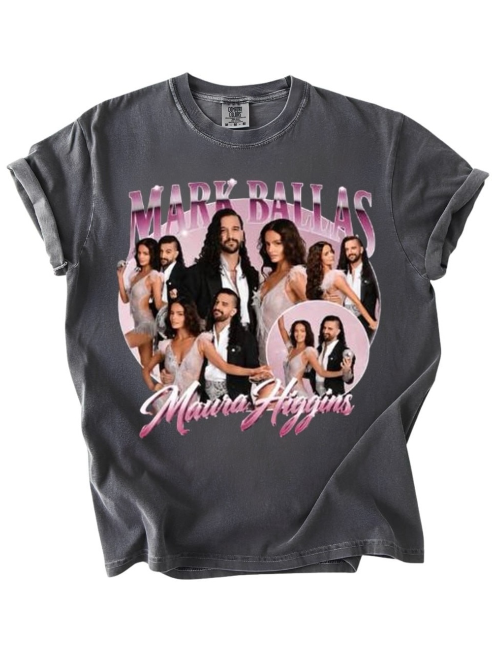 Comfort Colors pepper Graphic Tee with Pink Script